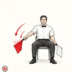Signal de drapeau du juge de coin : Hansoku