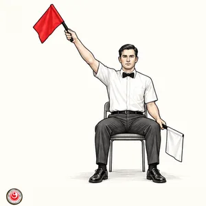 Signal de drapeau du juge de coin : Ippon