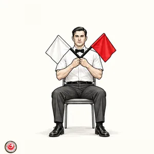 Signal de drapeau du juge de coin : Miezu / Fumei