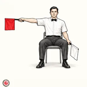 Signal de drapeau du juge de coin : Waza-ari